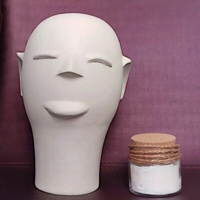 Cabeça de Cerâmica da Mestra Cida Lima – GG Off White