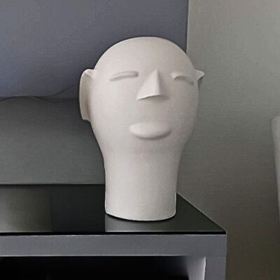 Cabeça de Cerâmica da Mestra Cida Lima – G Off White