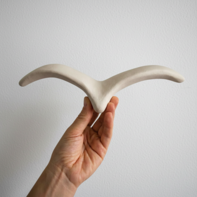 Gaivota de Cerâmica Off White para Parede – Tamanho G