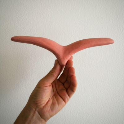 Gaivota de Cerâmica Salmão para Parede – Tamanho G