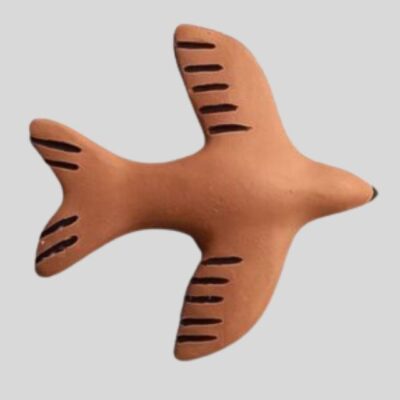 Andorinha de Cerâmica na Cor Natural com Detalhes – Tamanho P