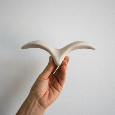 Gaivota de Cerâmica Off White para Parede – Tamanho P