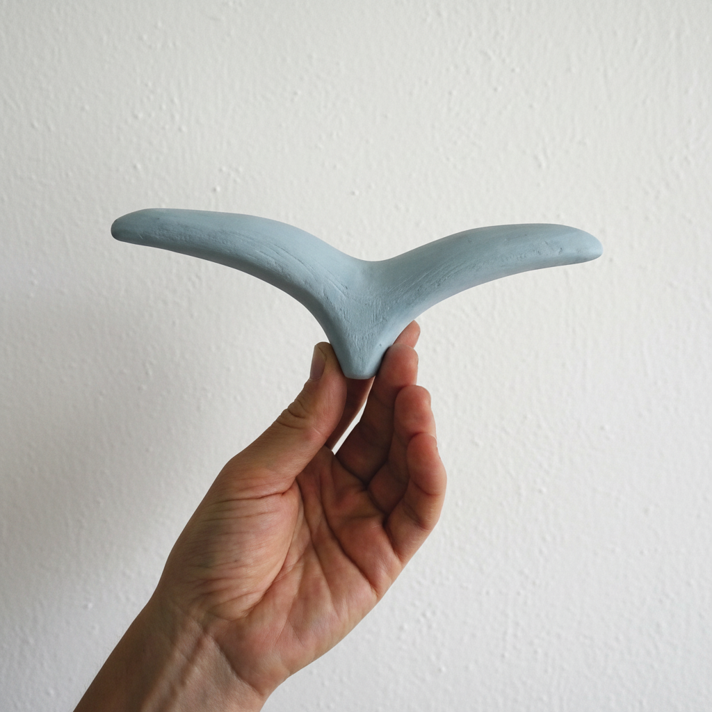 Gaivota de Cerâmica Azul Claro para Parede – Tamanho M