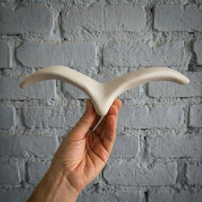 Gaivota de Cerâmica Off White para Parede – Tamanho G