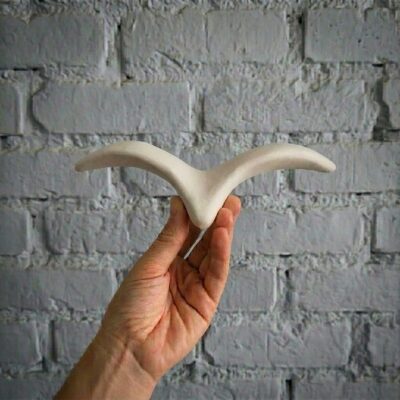 Gaivota de Cerâmica Off White para Parede – Tamanho P
