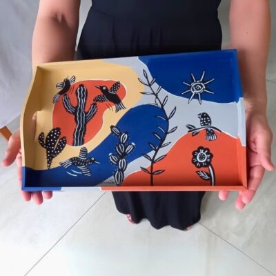 Bandeja Cordel Colorido – 40x26cm – Modelo BCCG2