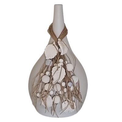 Vaso Folhagem Natural – Com Colar Decorativo – Cor Natural – 38cm – VFN2