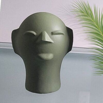 Cabeça de Cerâmica da Mestra Cida Lima – PP Verde