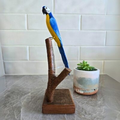 Arara Azul- no Galho – Madeira