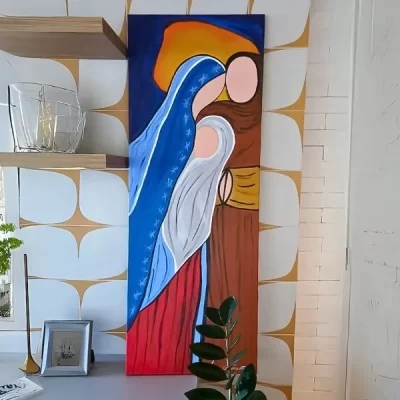 Quadro Sagrada Família – 120×45 – Arte Original Vera Guimarães