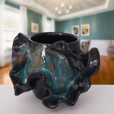 Vaso de Cerâmica Vitrificada | Coleção Essência da Calliandra | Modelo EK4