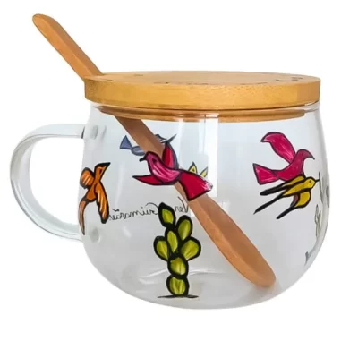 Xícara para Chá de Vidro 350ml | Coleção Cordel Encantado | Modelo CE01