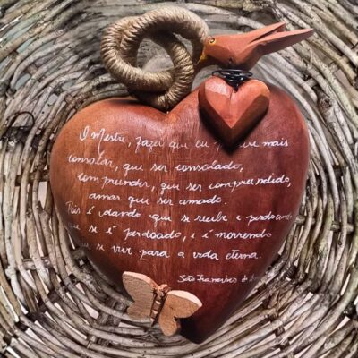 Coração de Parede – Oração de São Francisco – Madeira