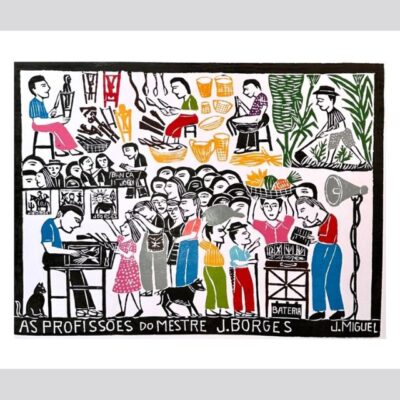Xilogravura “As Profissões do Mestre J Borges” – 48x66cm