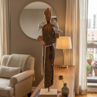 São Francisco 74cm – Escultura em Tronco de Madeira