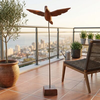 Beija-flor Asas Abertas para Chão – em Madeira – na Haste