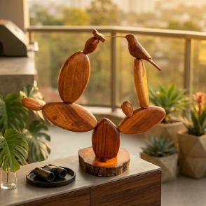Cacto com Beija-Flor – para Mesa – em Madeira