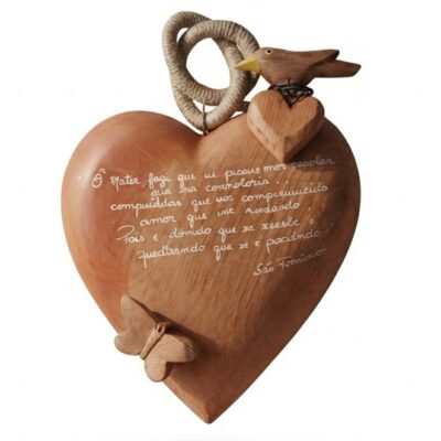 Coração Poesia Oração de São Francisco em Madeira | Para Parede